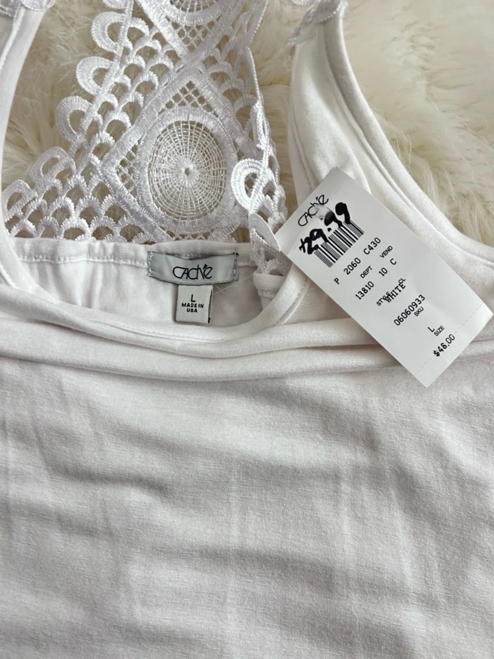 Cache White Lace Racerback Tank - Picture 4 of 7